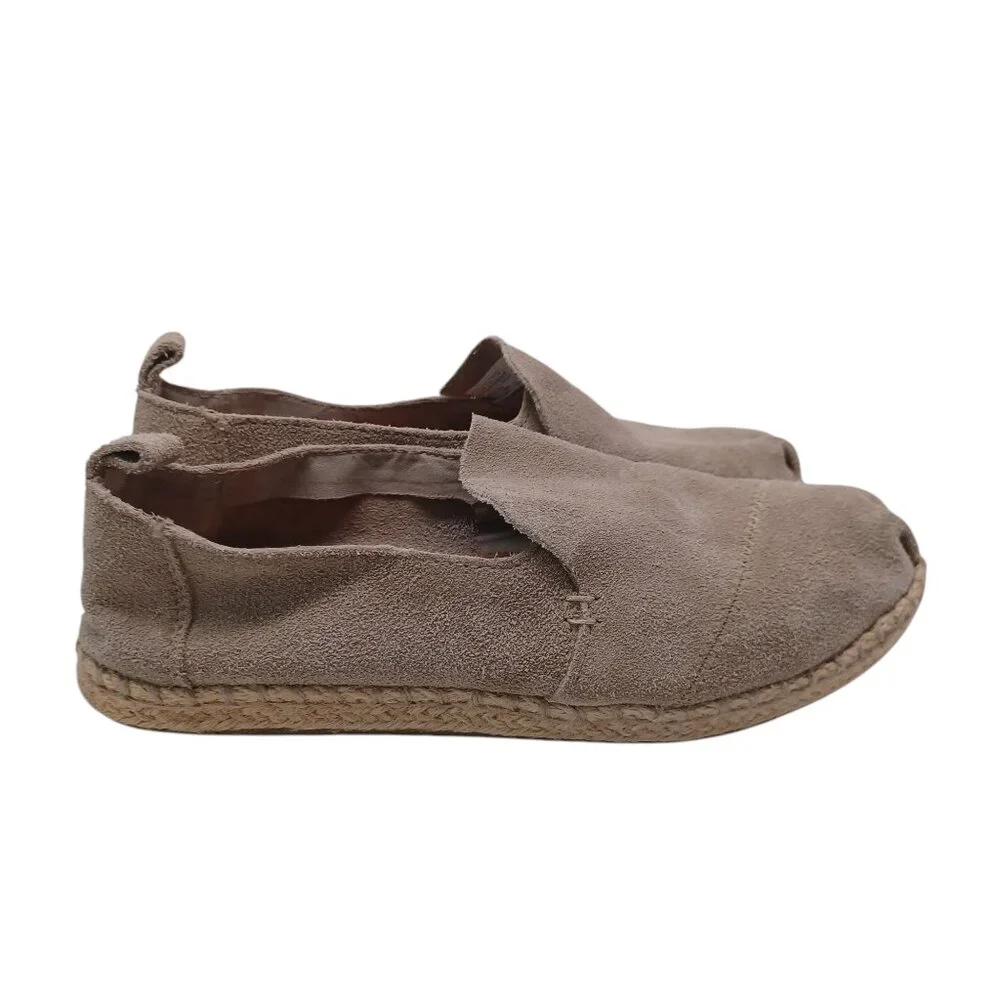 Toms Suede Flats Espadrilles Slip On‎ Loafer Neutral Tan Womens 6.5